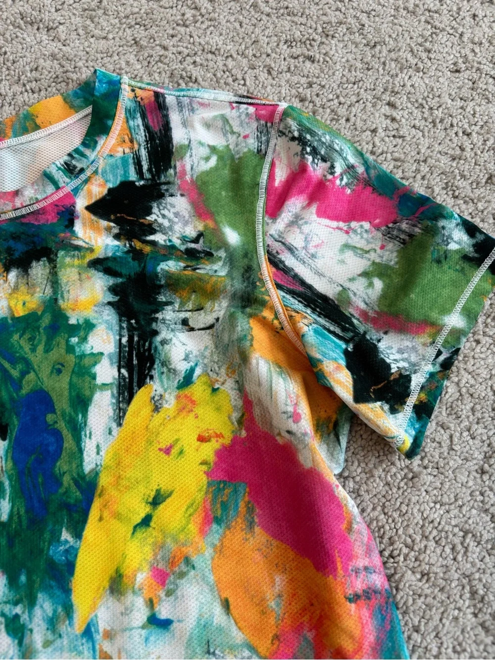 lululemon athletica Multicolor Abstract Brushstroke Short Sleeve Tee, Women’s 6
